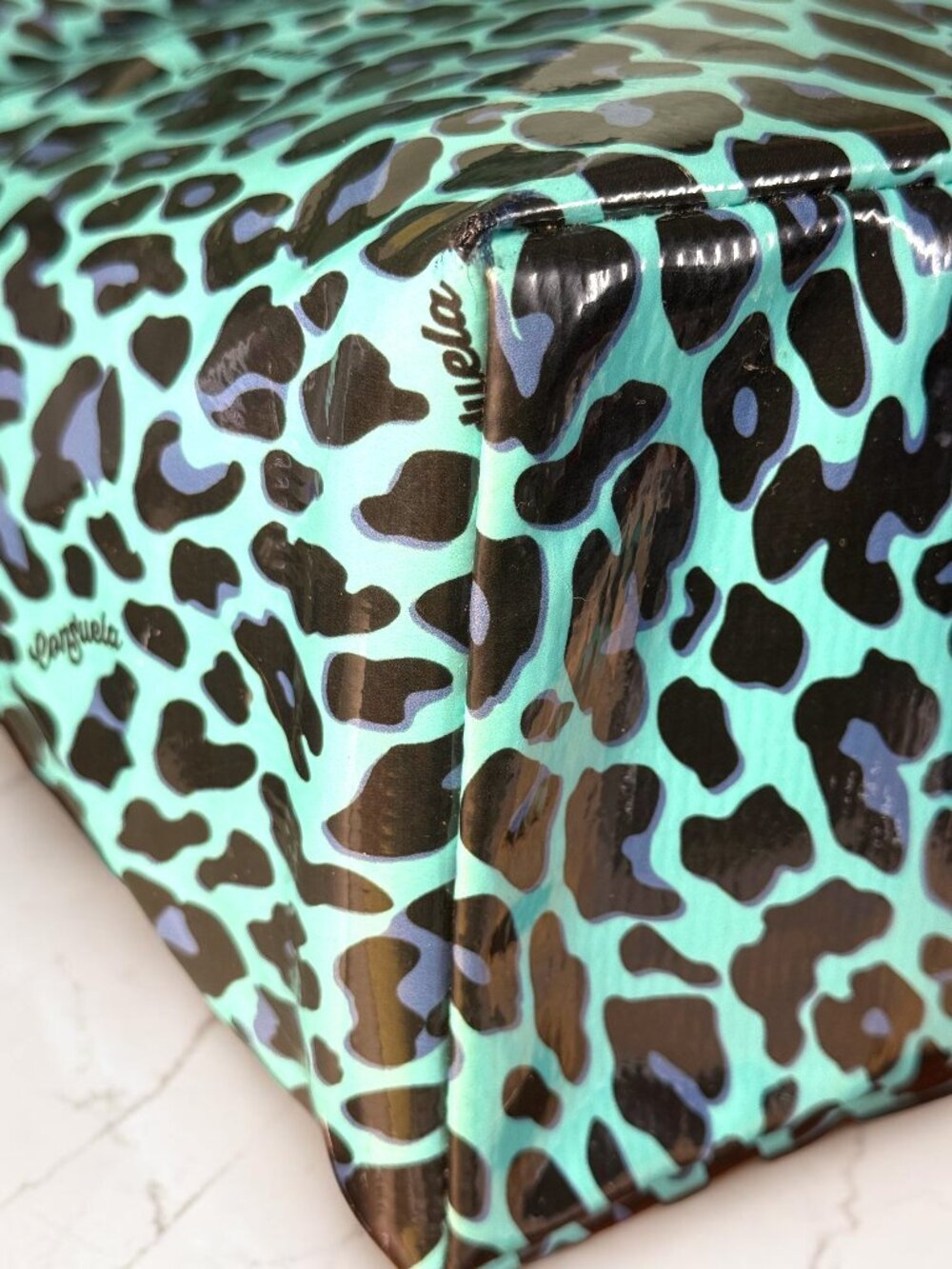 Consuela “Blue Jag” Grab ’N Go Basic Bag Turquoise Leopard Tote - Picture 12 of 16